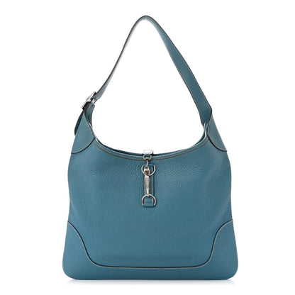 Hermes Taurillon Clemence Trim II 35 Shoulder Bag Blue Jean 1 of 11