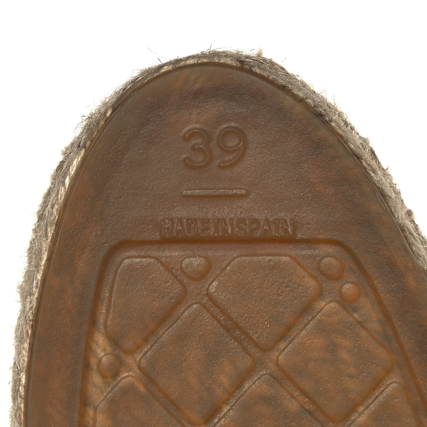 Lambskin Grosgrain Quilted CC Chain Espadrille Mules 39 Beige Black