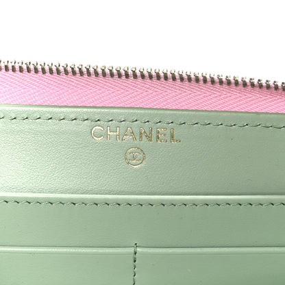 Chanel Caviar Quilted Perforated CC Long Zipped Wallet Pink 6 of 10