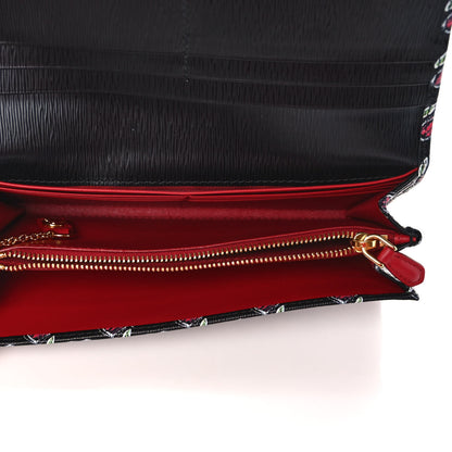 Prada Vitello Move Love Continental Flap Travel Wallet Black 5 of 8