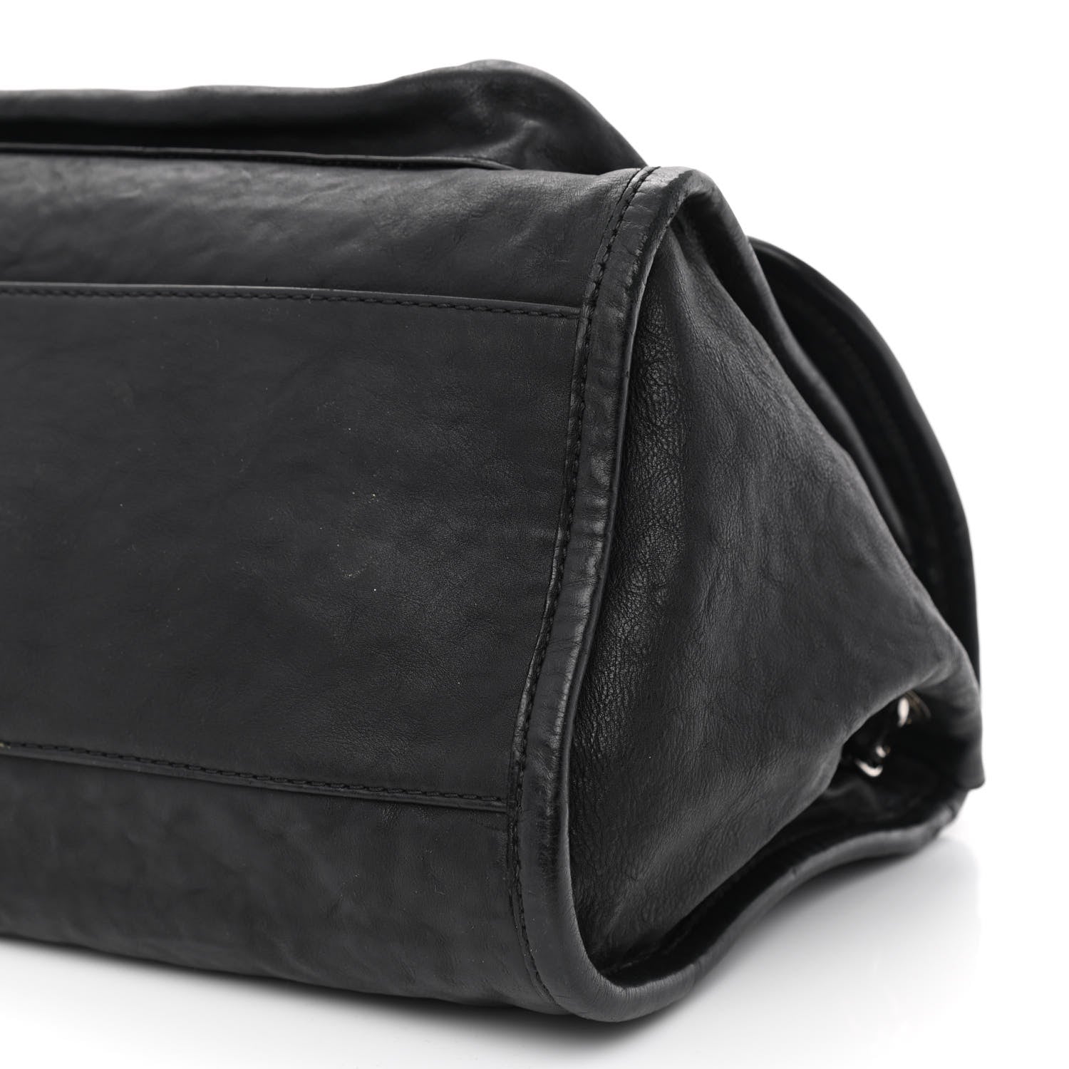 Chanel Washed Lambskin Accordion Flap Black 10 of 10