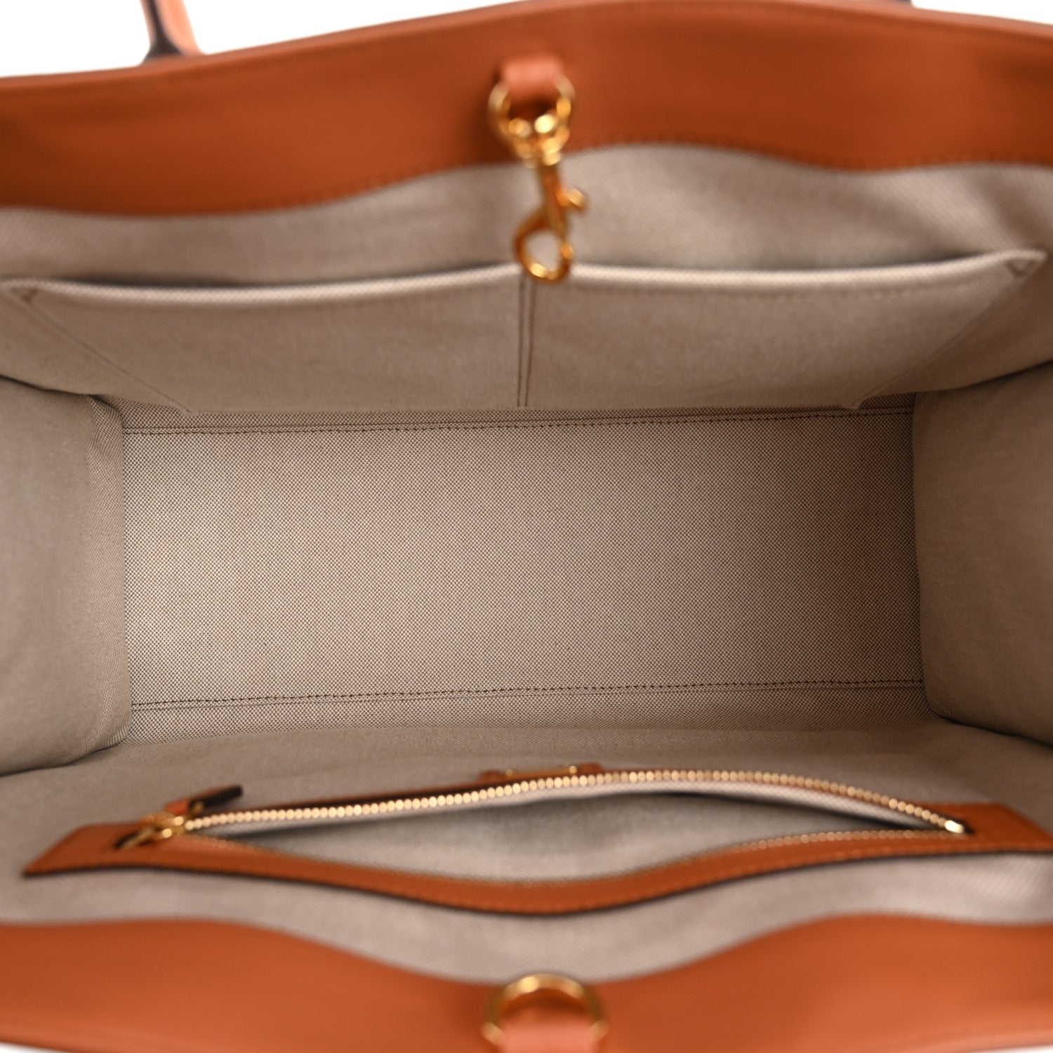 MCM Calfskin Linen Large Munchen Tote Cognac 6 of 12