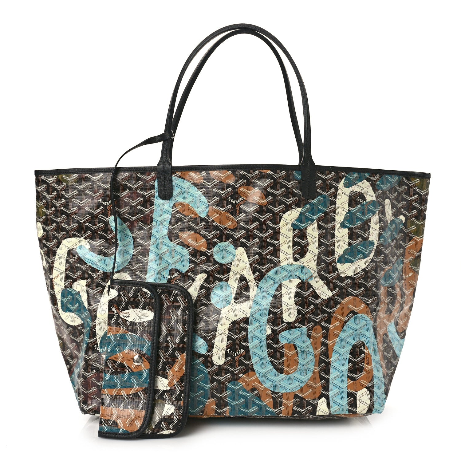 Goyard Goyardine Saint Louis Lettres Camouflage GM Black Blue 1 of 8
