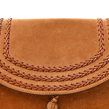 Chloe Suede Braided Medium Hudson Double Carry Shoulder Bag Caramel 7 of 10