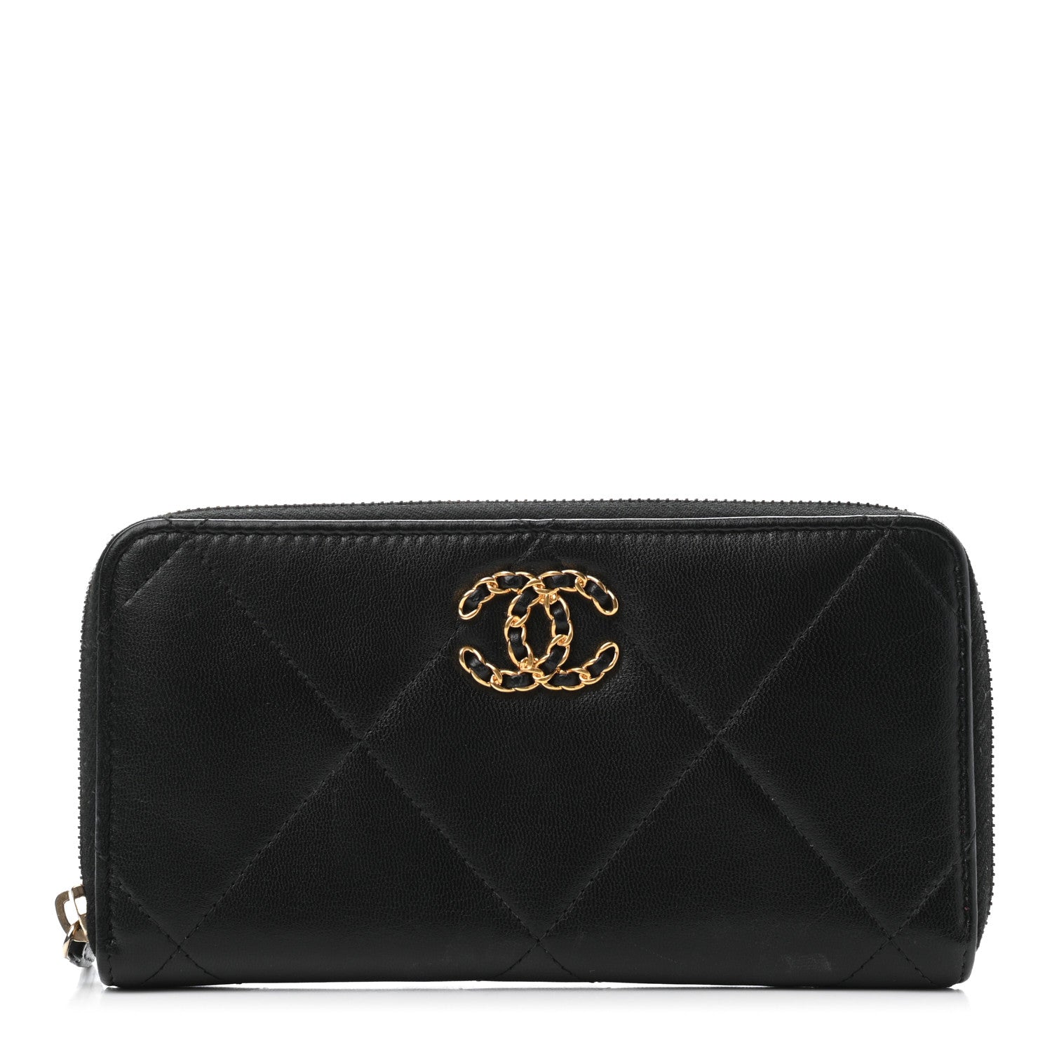 Chanel Lambskin Quilted 19 Zipped Wallet Black 1 of 4