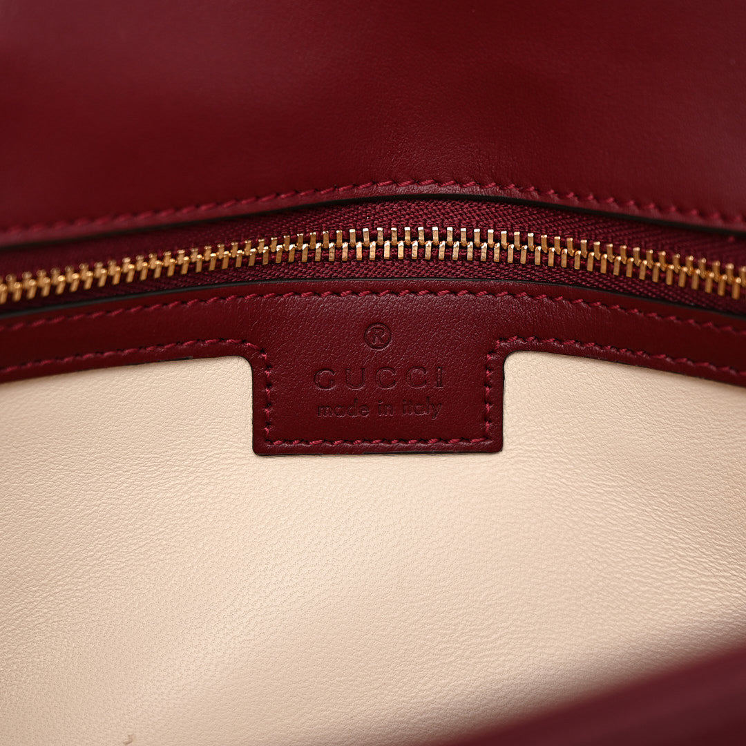 Gucci Calfskin Matelasse Small GG Marmont Shoulder Bag Rosso Ancora Red 6 of 10