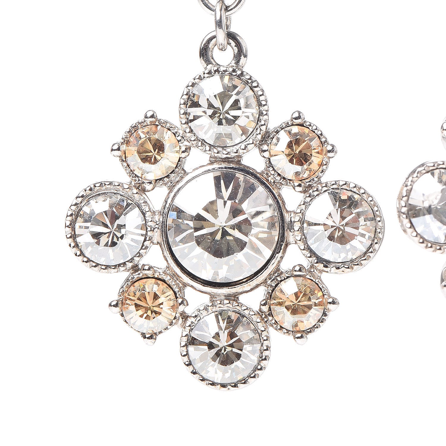 Chanel Crystal CC Dangle Earrings Silver 5 of 6