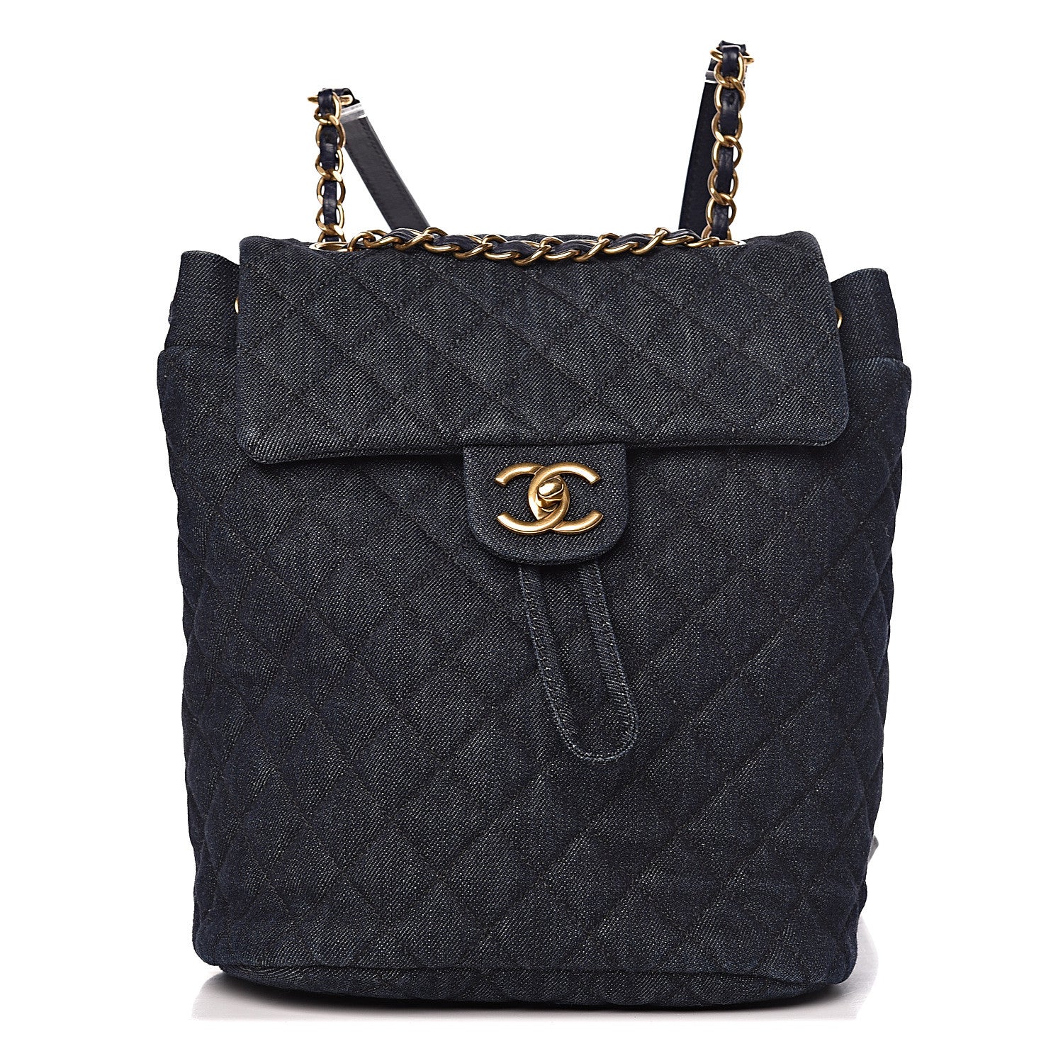 Chanel Washed Denim Quilted Small Urban Spirit Backpack Dark Blue 1 of 10