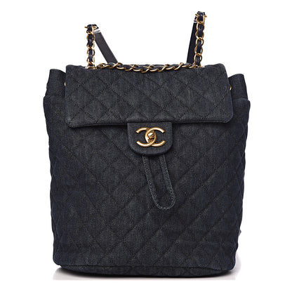 Chanel Washed Denim Quilted Small Urban Spirit Backpack Dark Blue 1 of 10