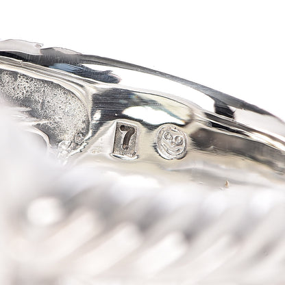 David Yurman Sterling Silver Diamond Lemon Quartz 11mm Albion Ring 53 6.5 6 of 6