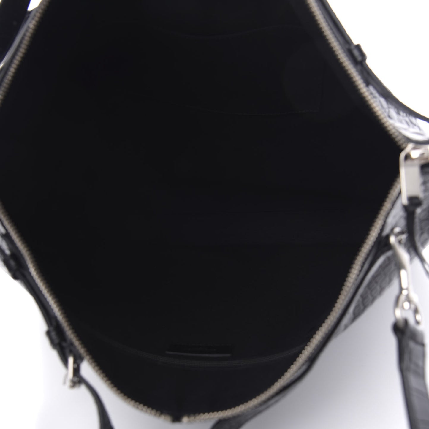 Calfskin Crocodile Embossed ID Bag Black