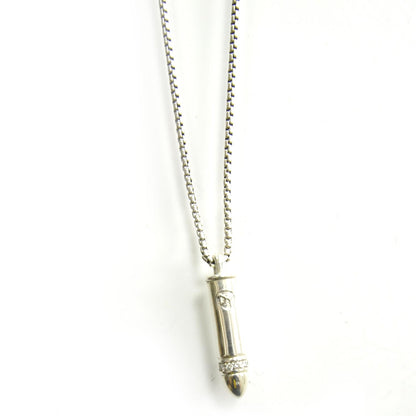 David Yurman Sterling Silver and Pave Diamond Bullet Necklace 5 of 5
