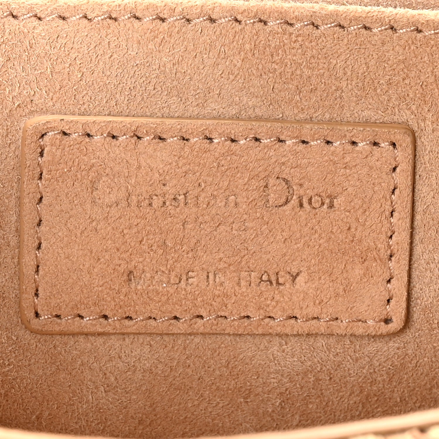 Christian Dior Cotton Knit Small Caro Bag Beige 5 of 9