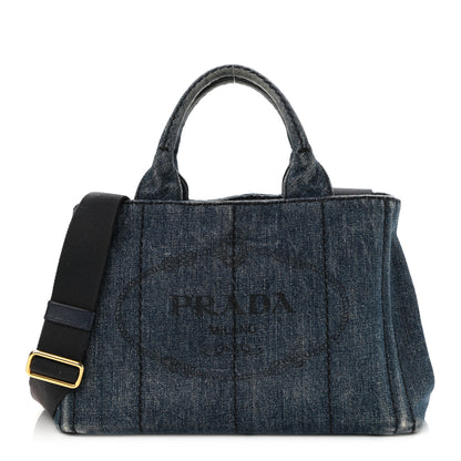 Prada Denim Small Logo Tote Avio 1 of 11