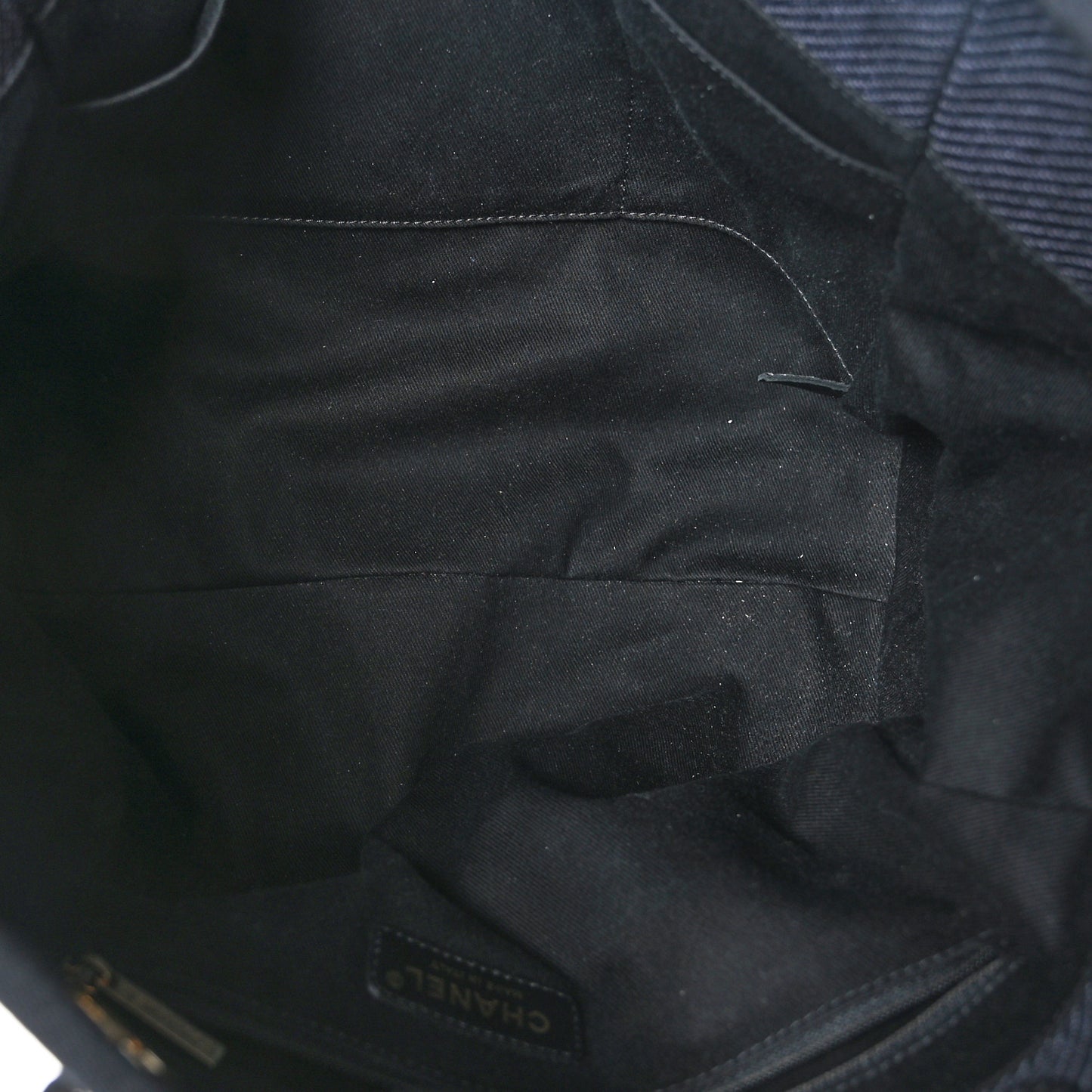 Mixed Fibers Calfskin Small Deauville Tote Black