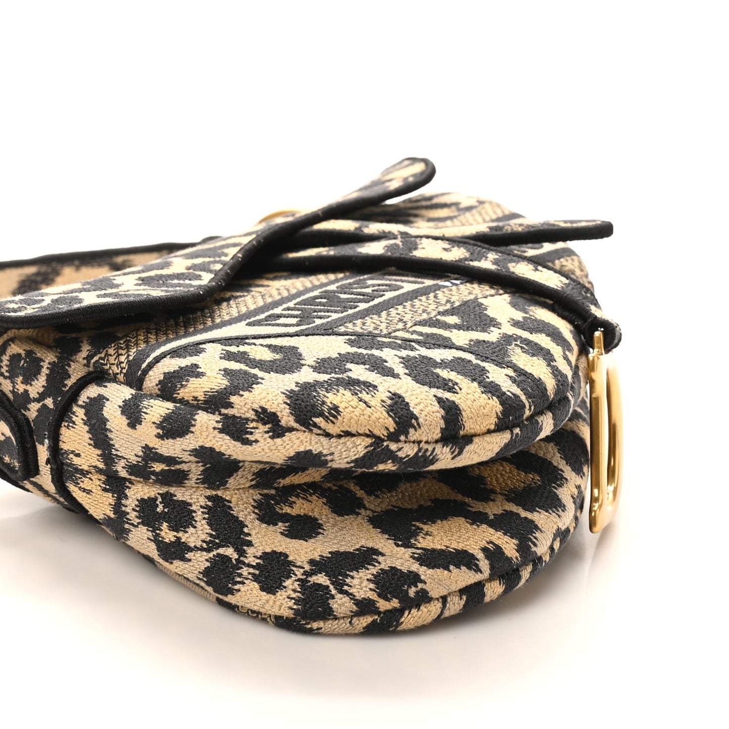Canvas Mizza Embroidered Saddle Bag Beige Multicolor