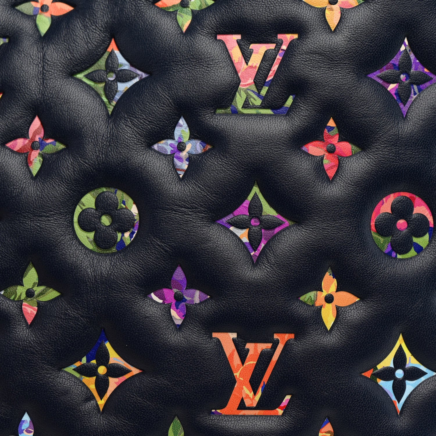 Louis Vuitton Lambskin Embossed Monogram LV Garden Coussin MM Navy Blue 15 of 15