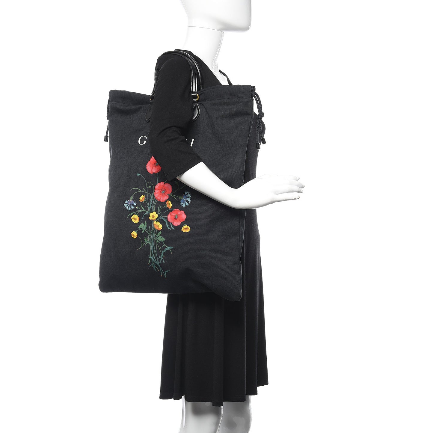 Canvas Chateau Marmont Drawstring Tote Black