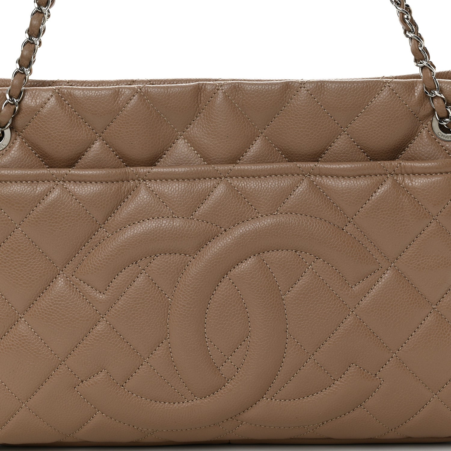 Chanel Caviar Quilted Timeless CC Soft Tote Beige 8 of 10