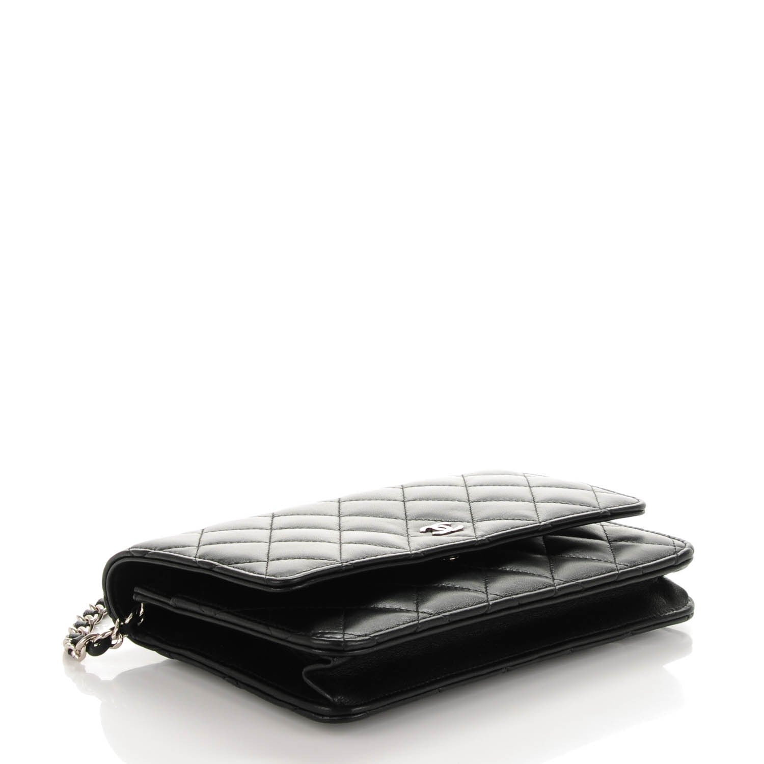 Chanel Lambskin Quilted Wallet On Chain WOC Black 4 of 9