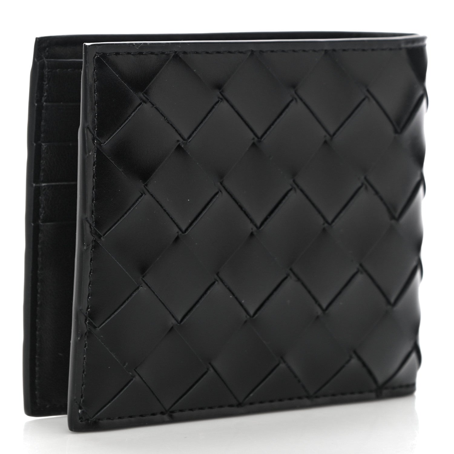 Bottega Veneta Nappa Maxi Intrecciato Bi-Fold Wallet Black 3 of 10