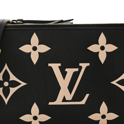 Louis Vuitton Empreinte Monogram Giant Double Zip Pochette Black Cream 8 of 11
