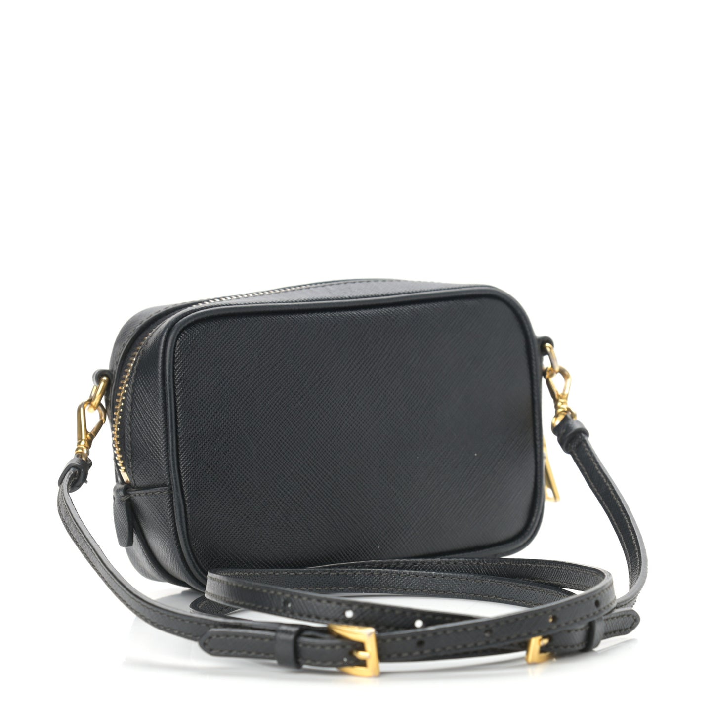 Saffiano Mini Camera Crossbody Bag Black