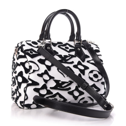 Louis Vuitton X UF Tufted Monogram Speedy Bandouliere 25 White Black 4 of 11