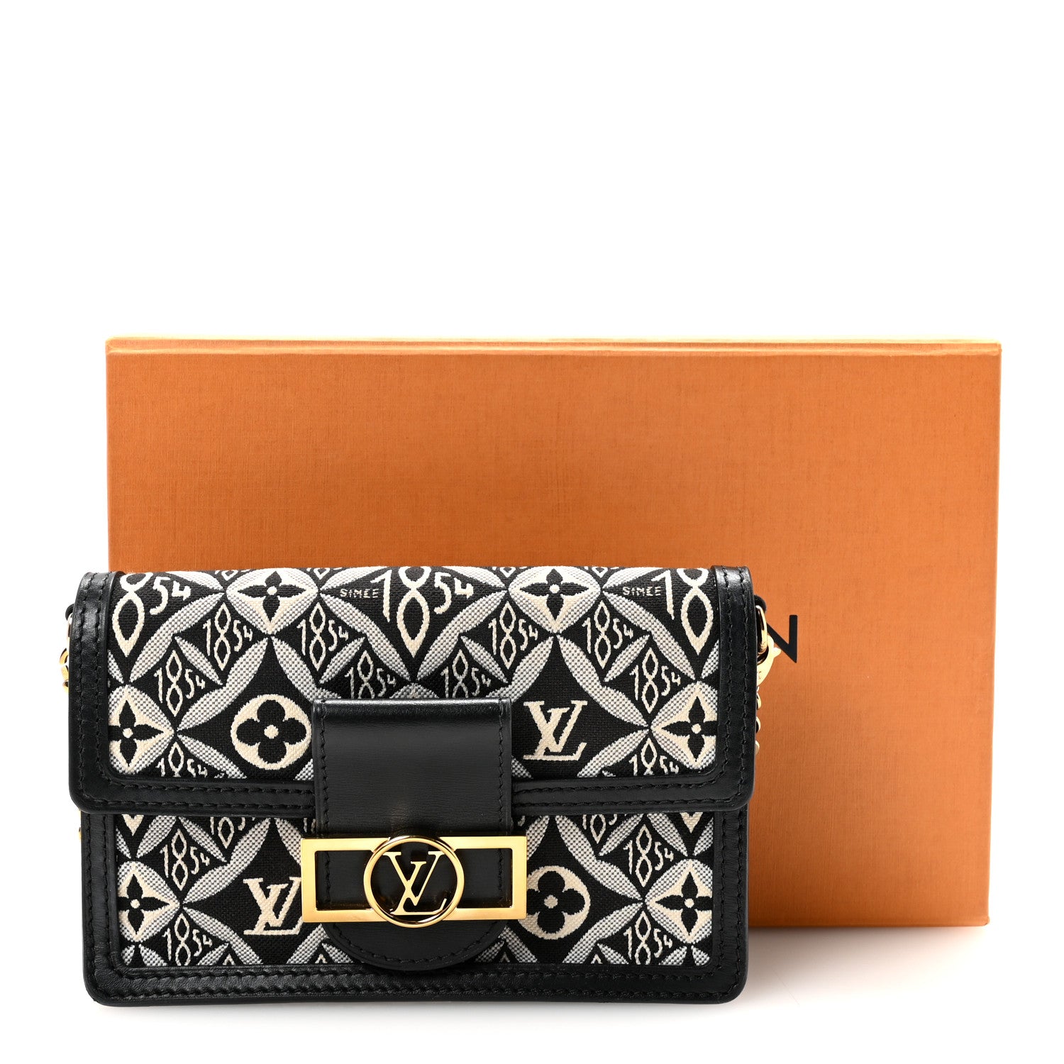 Louis Vuitton Jacquard Since 1854 Dauphine Chain Wallet Grey 10 of 10