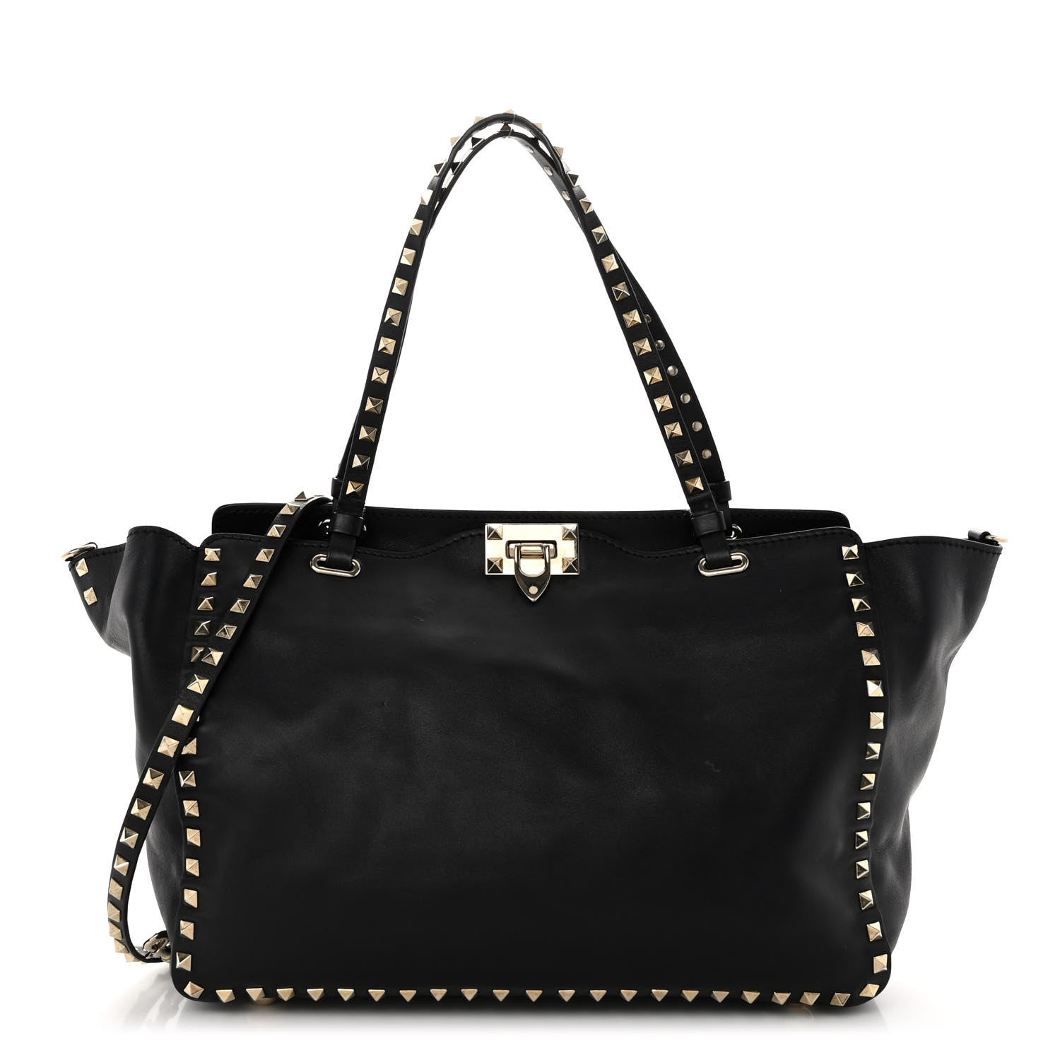 Valentino Garavani Vitello Medium Rockstud Tote Black 1 of 18