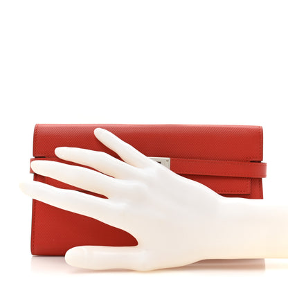 Hermes Grain d'H Kelly Longue Wallet Sanguine 2 of 11