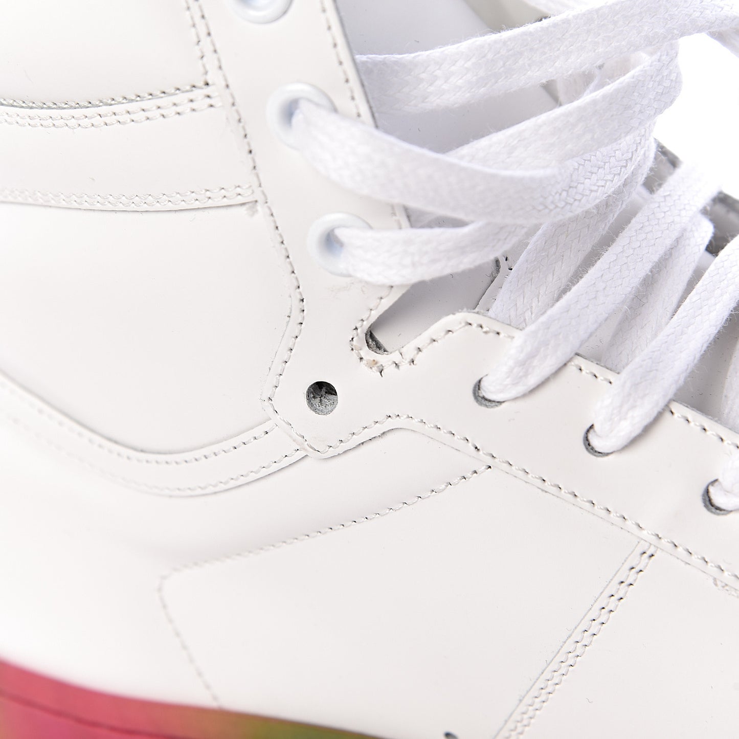 Calfskin Mens Signature Court Classic SL/10H High Top Sneakers 41 Off White Multicolor Tie-Dye