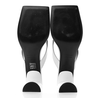 Balenciaga Soft Nappa Logo Double Square Flat 60mm Sandals 40 White Black 5 of 10