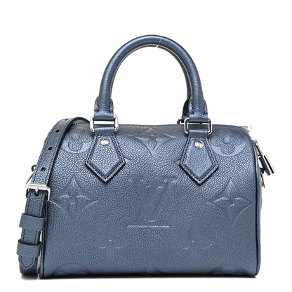 Louis Vuitton Metallic Empreinte Monogram Giant Speedy Bandouliere 20 Navy Nacre 1 of 12