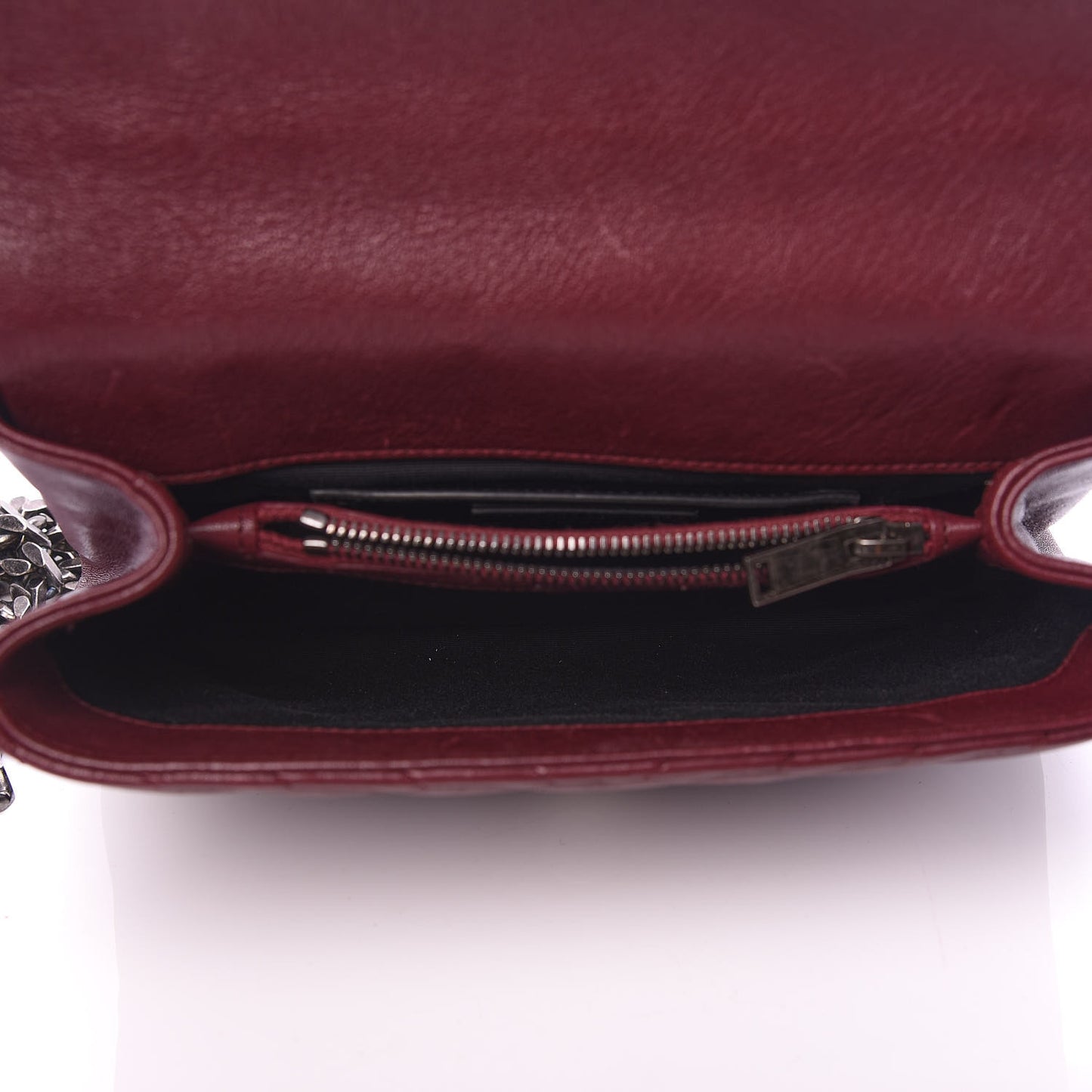 Sheepskin Matelasse Chevron Monogram Medium College Bag Amaranto