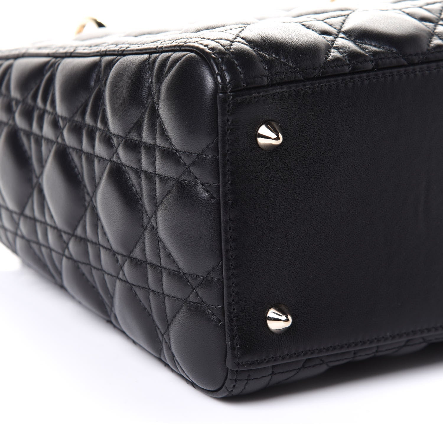 Christian Dior Lambskin Cannage Medium Lady Dior Black 9 of 11