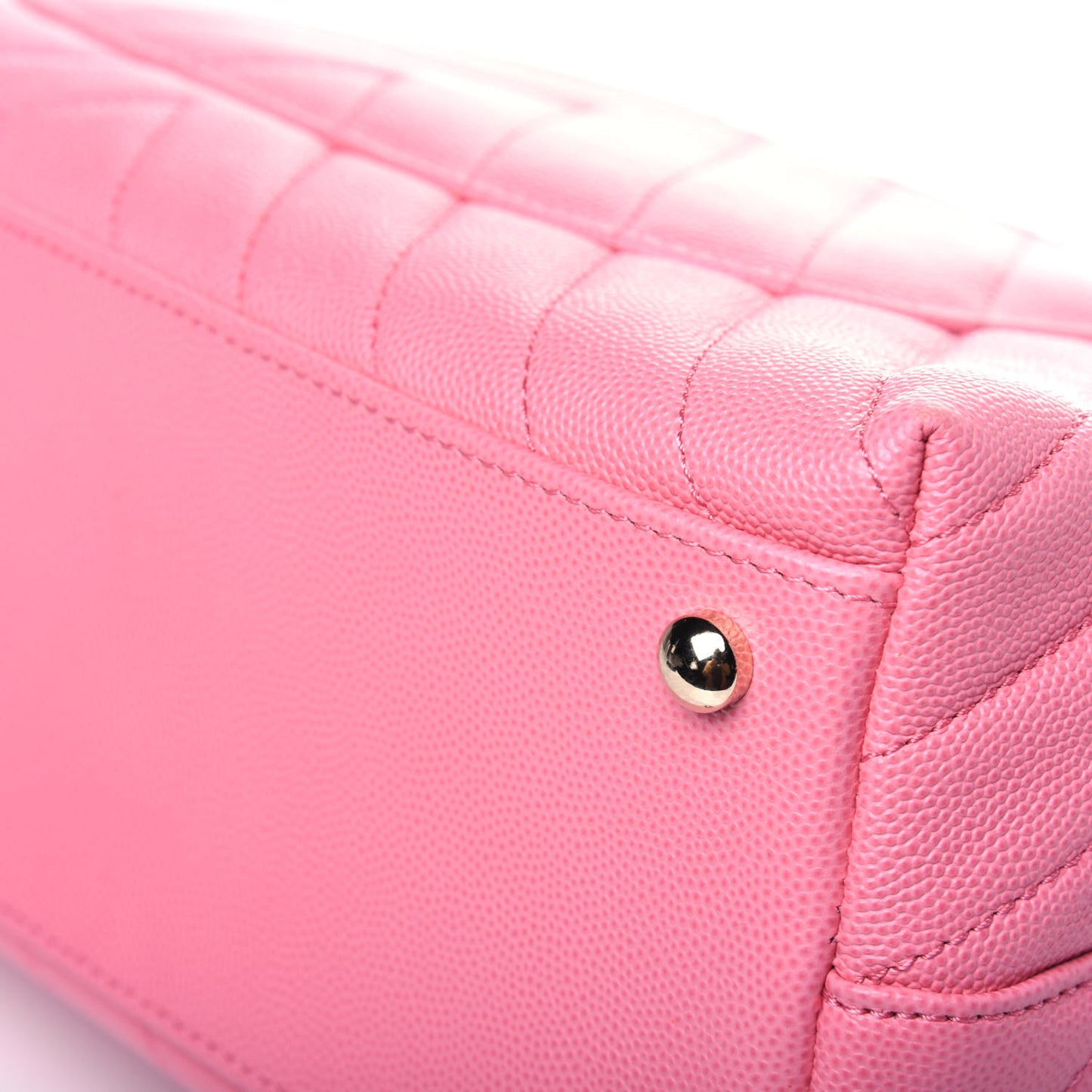 Caviar Chevron Quilted Small Coco Handle Flap Pink