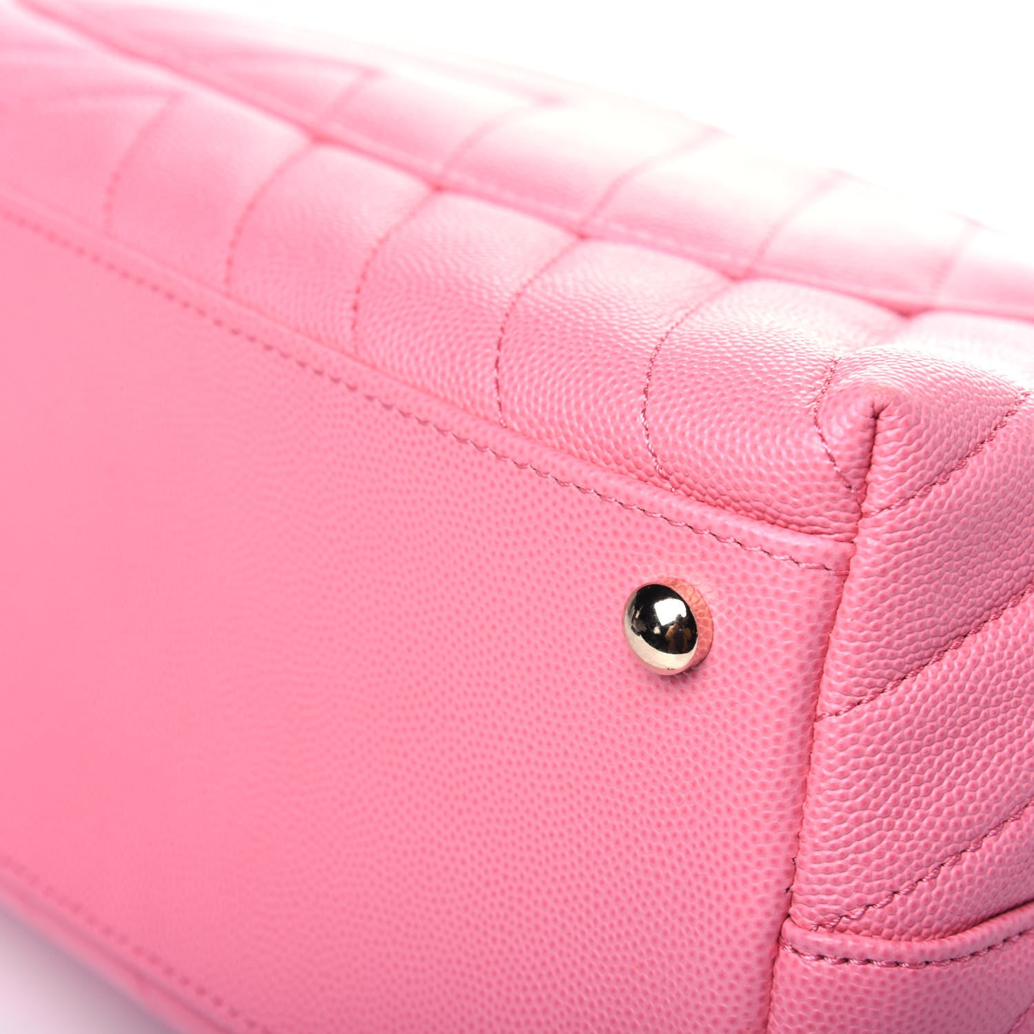 Chanel Caviar Chevron Quilted Small Coco Handle Flap Pink 14 of 15