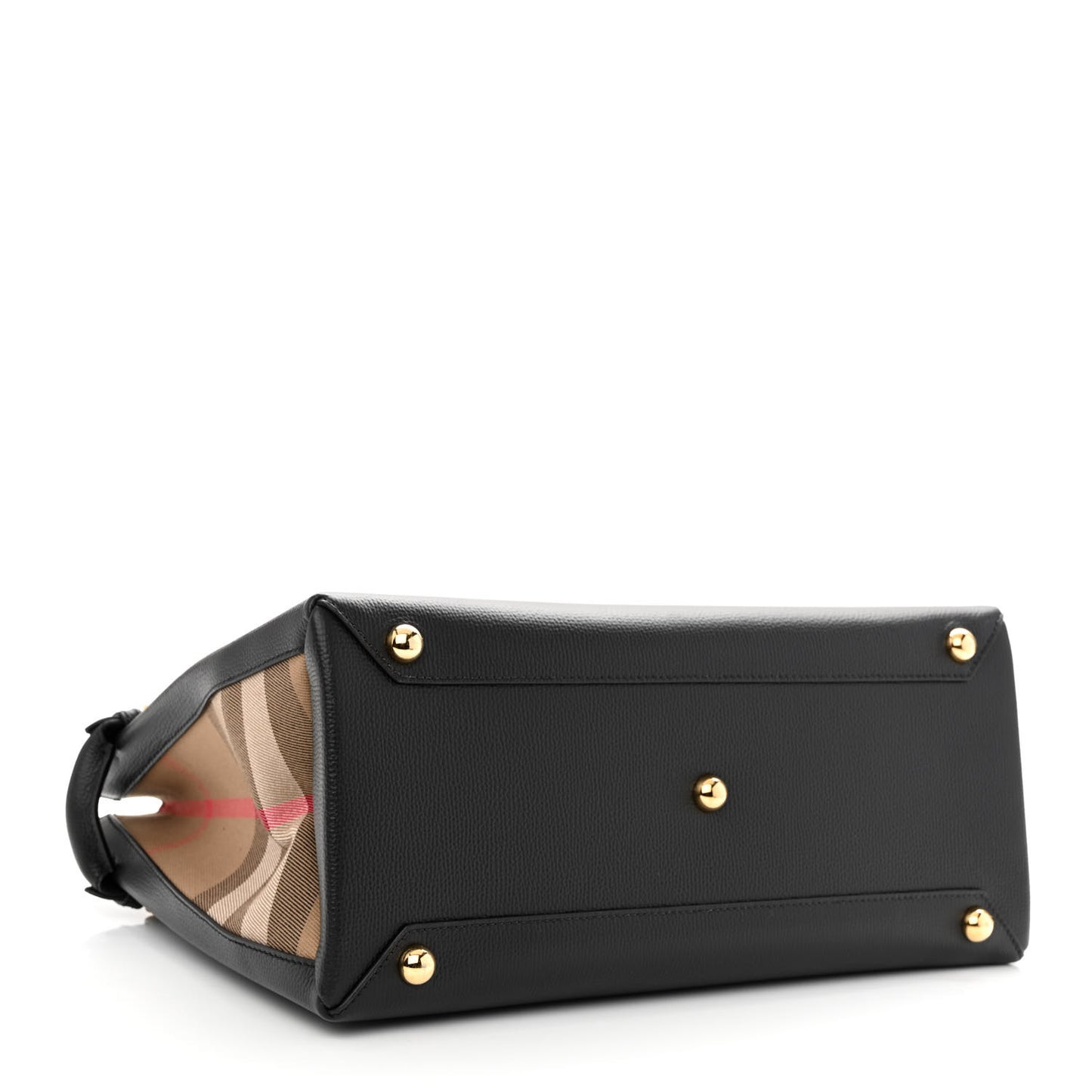 Derby Calfskin House Check Medium Banner Tote Black