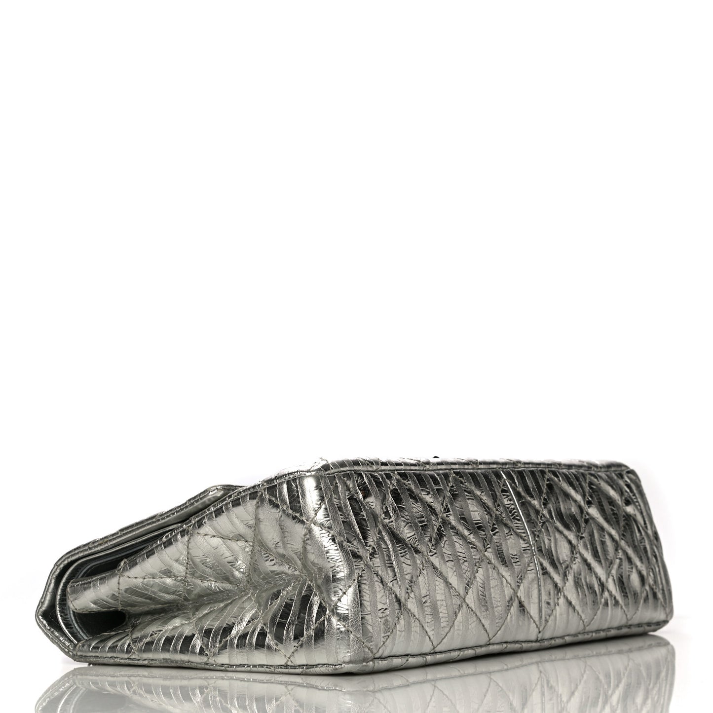 Metallic Calfskin Striped 2.55 Reissue 227 Silver