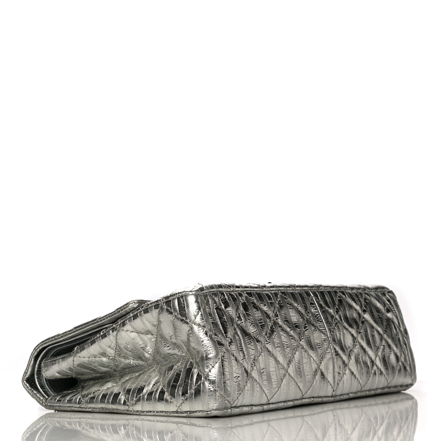 Chanel Metallic Calfskin Striped 2.55 Reissue 227 Silver 4 of 15