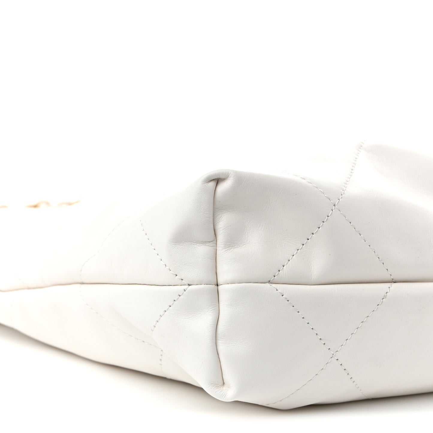 Shiny Calfskin Quilted Small Chanel  White
