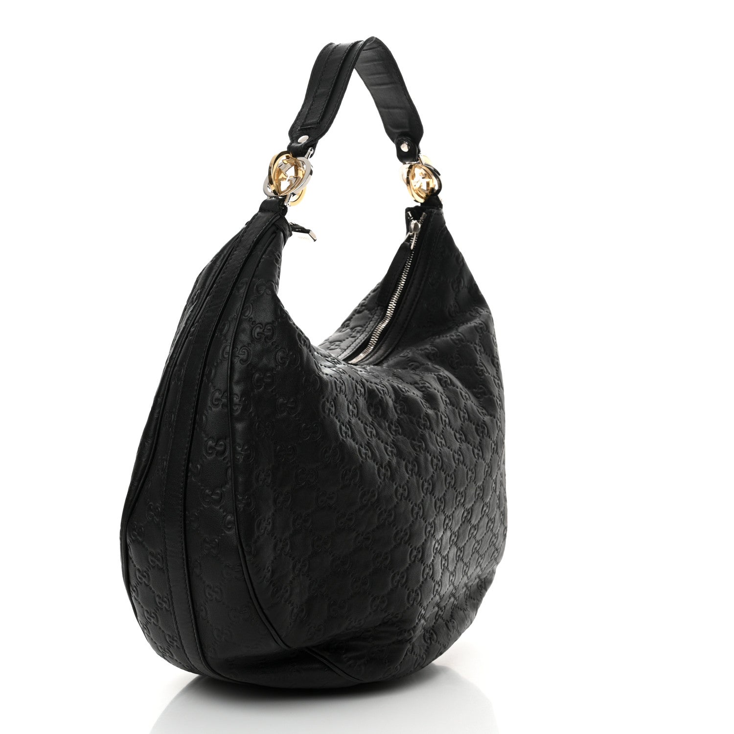 Gucci Guccissima Large GG Twins Hobo Black 3 of 14