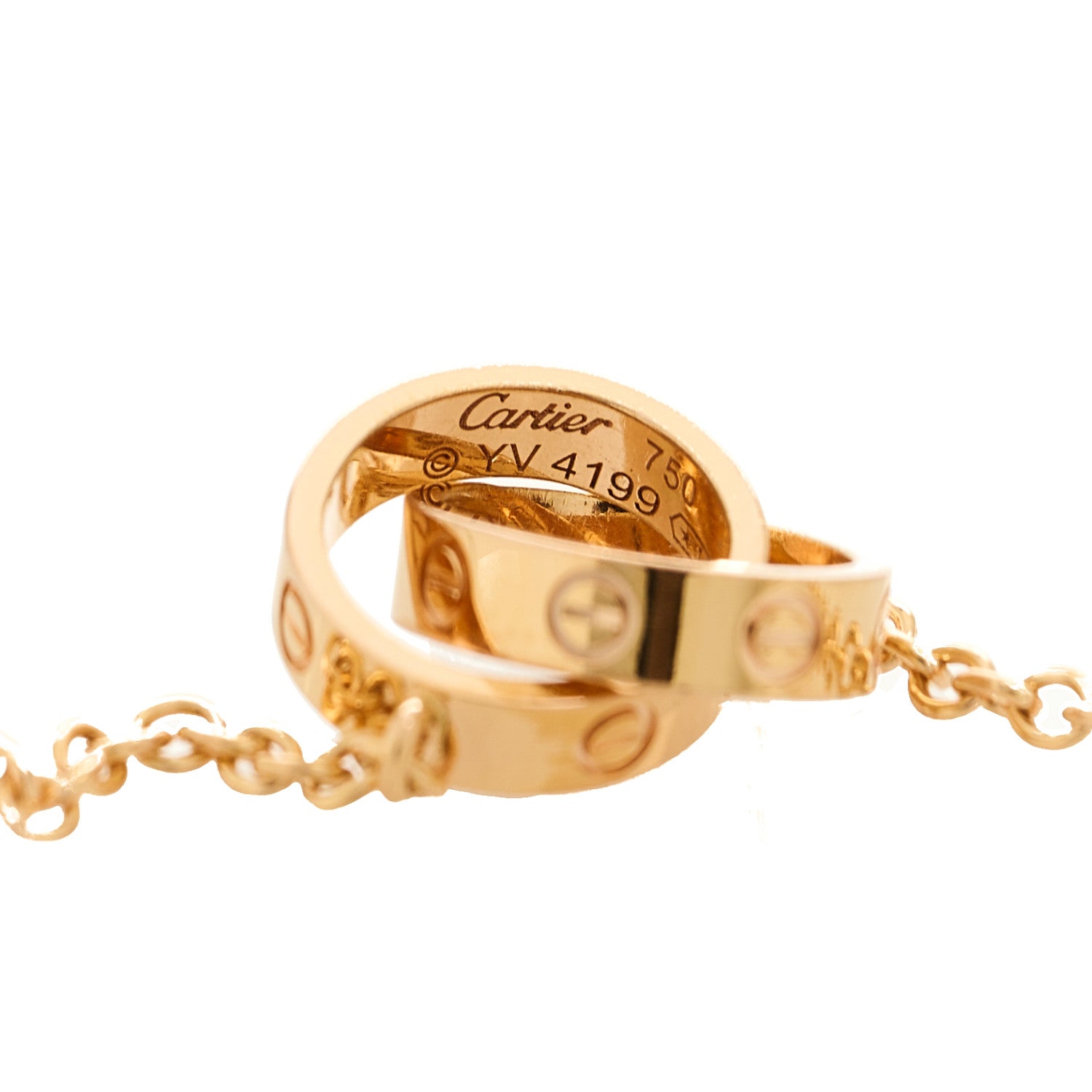 Cartier 18K Pink Gold Interlocking LOVE Necklace 6 of 6