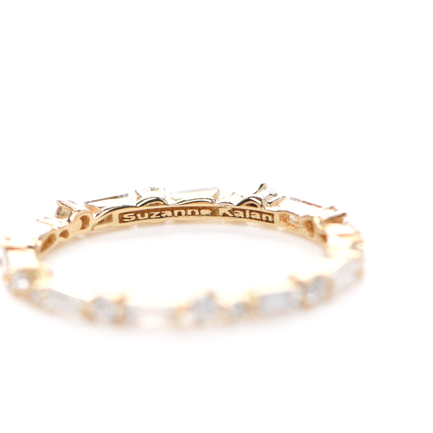 18K Yellow Gold Diamond Thin Mix Eternity Ring 54 7