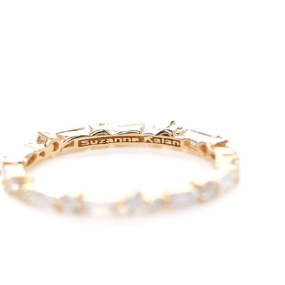 Suzanne Kalan 18K Yellow Gold Diamond Thin Mix Eternity Ring 54 7 4 of 5