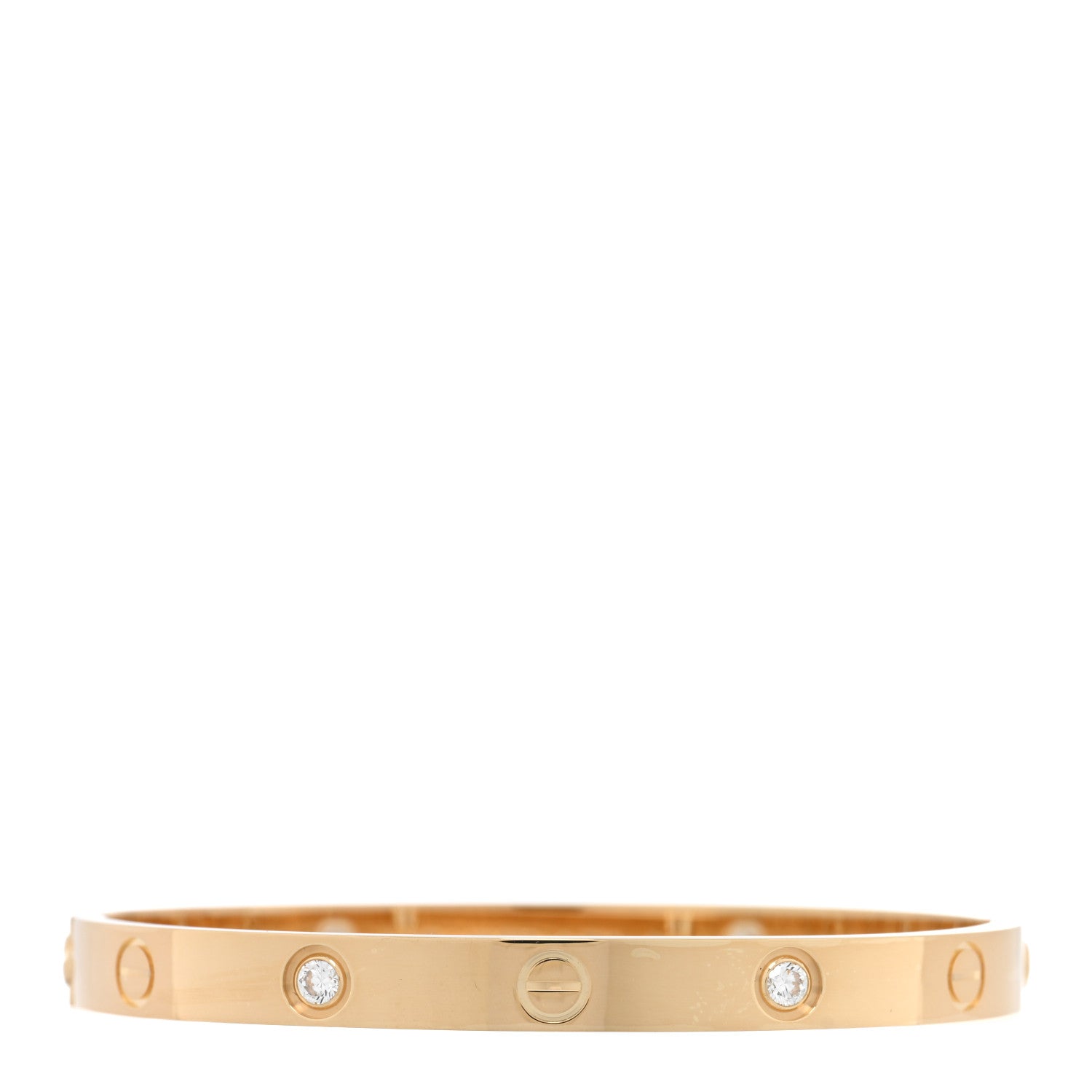 Cartier 18K Pink Gold 4 Diamond LOVE Bracelet 17 1 of 7