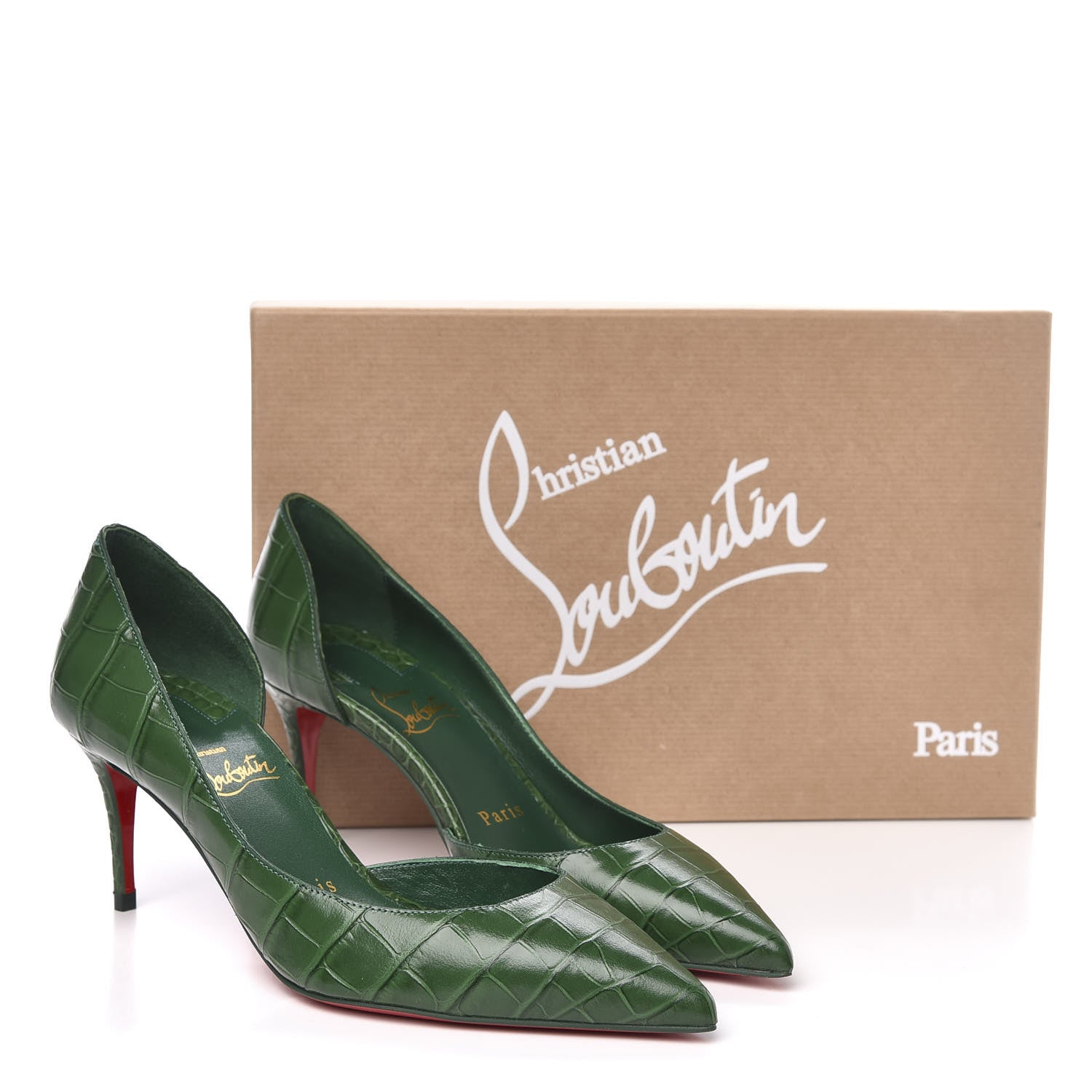 Christian Louboutin Calfskin Alligator Embossed Iriza 70 Pumps 35 Canopee 8 of 8