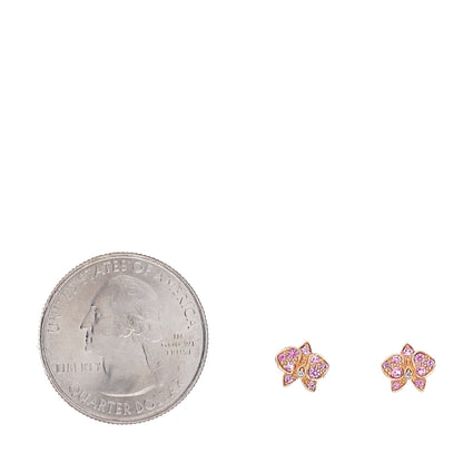 Cartier 18K Pink Gold Diamond Pink Sapphire Caresse D'Orchidees Par Cartier Earrings 2 of 5