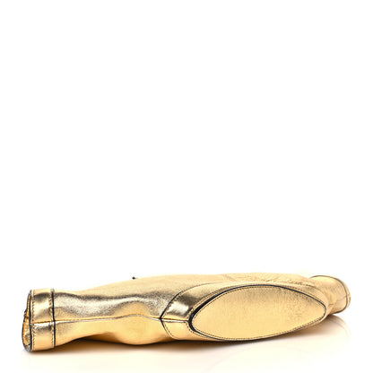 Alexander McQueen Metallic Crackled Lambskin De Manta Clutch Gold 4 of 11